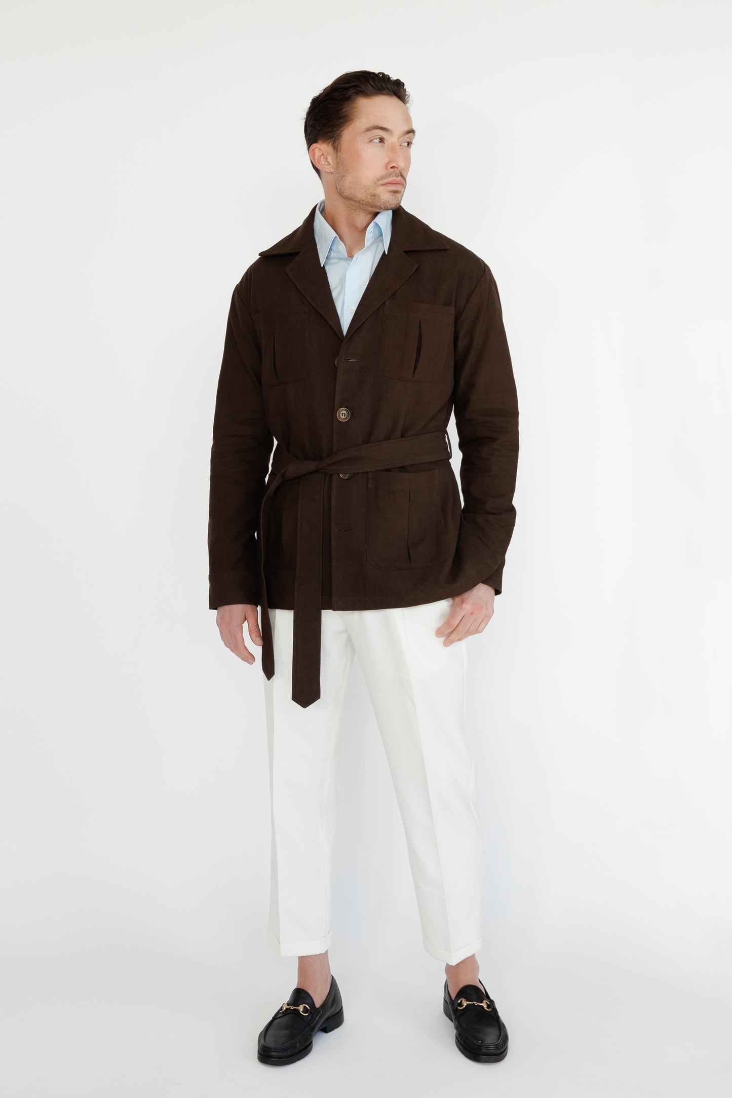 Classic White Side Adjuster Skinny Fit Trousers