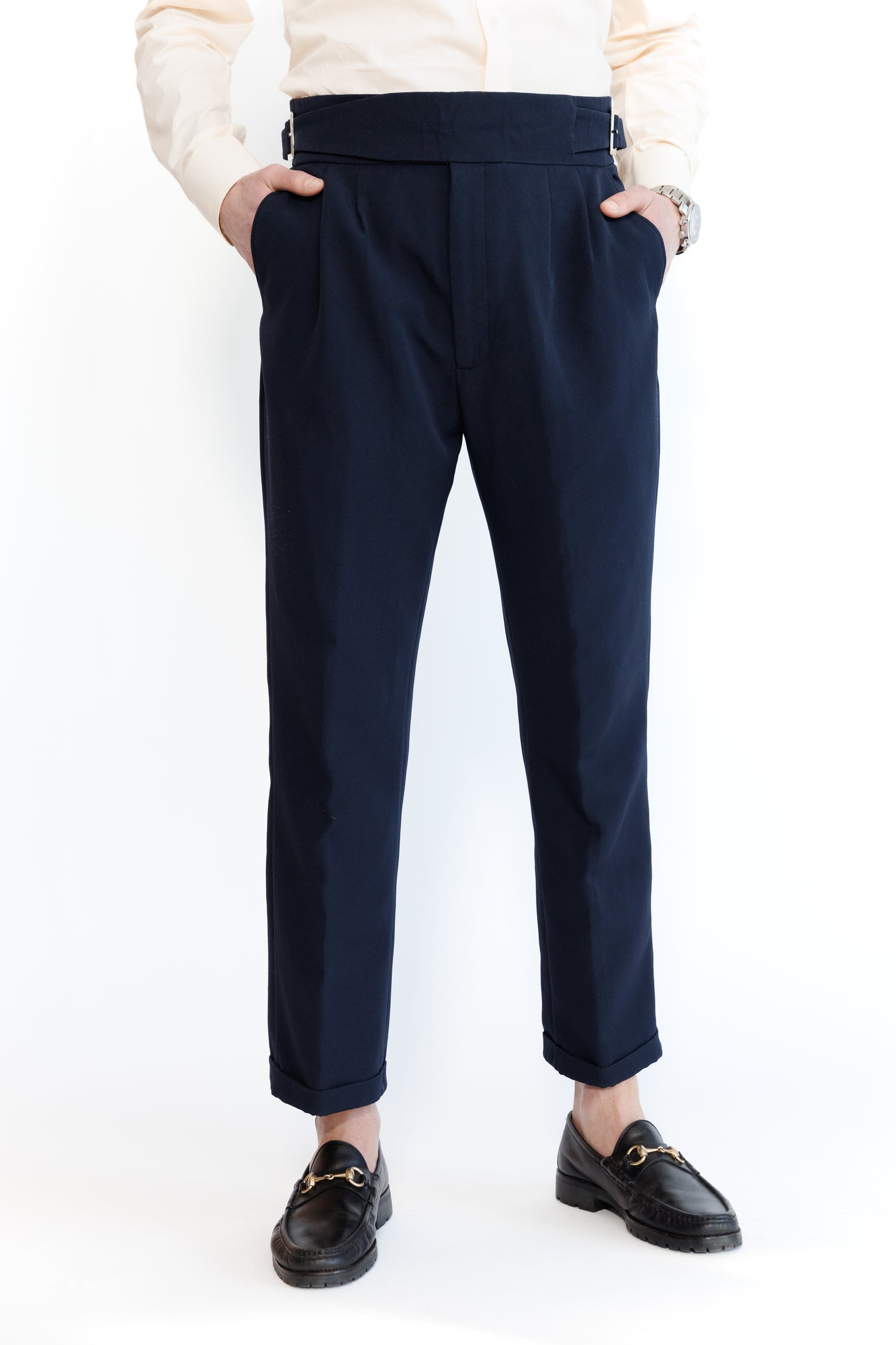 Deep Blue Skinny Fit Gurkha Trousers