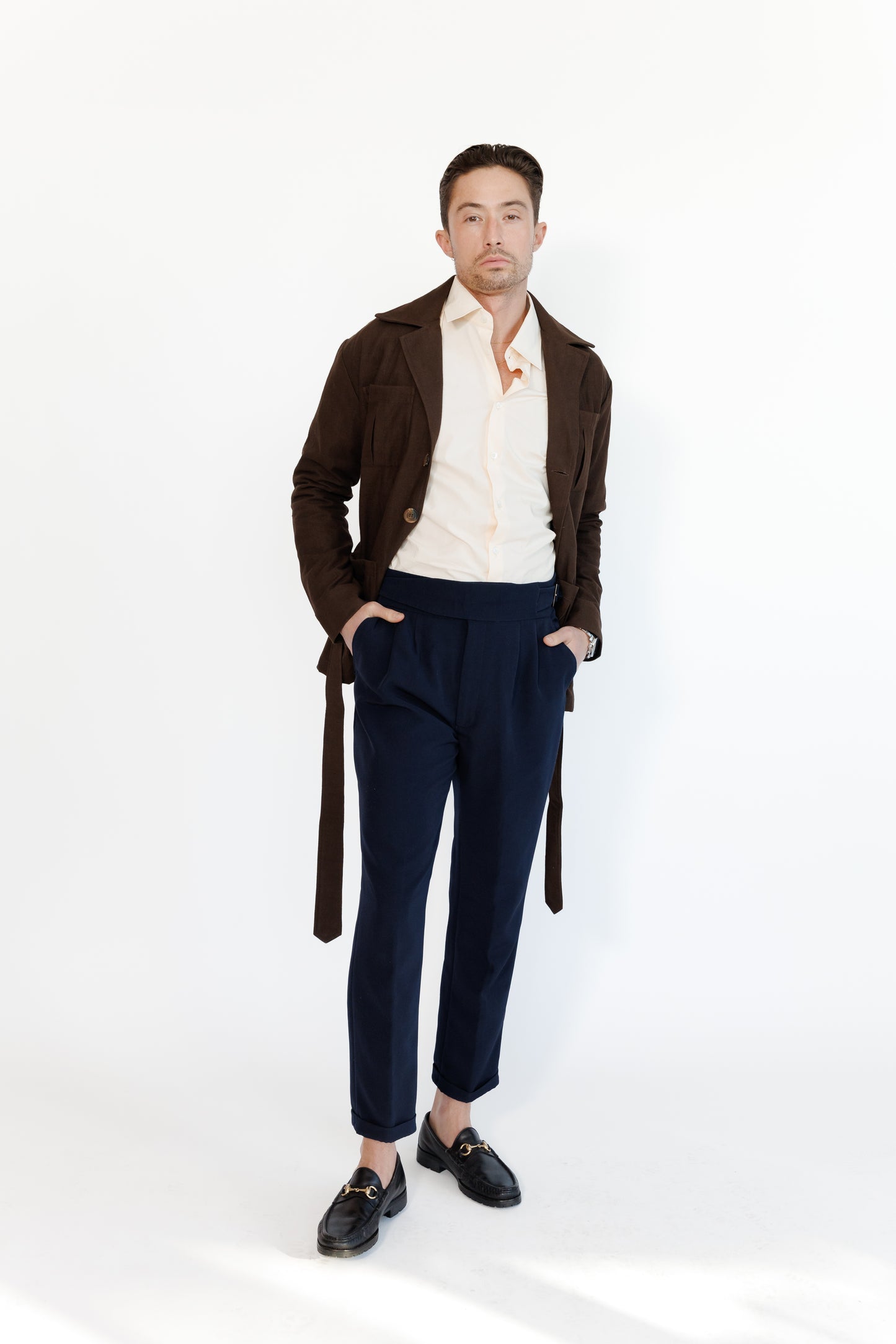 Deep Blue Skinny Fit Gurkha Trousers