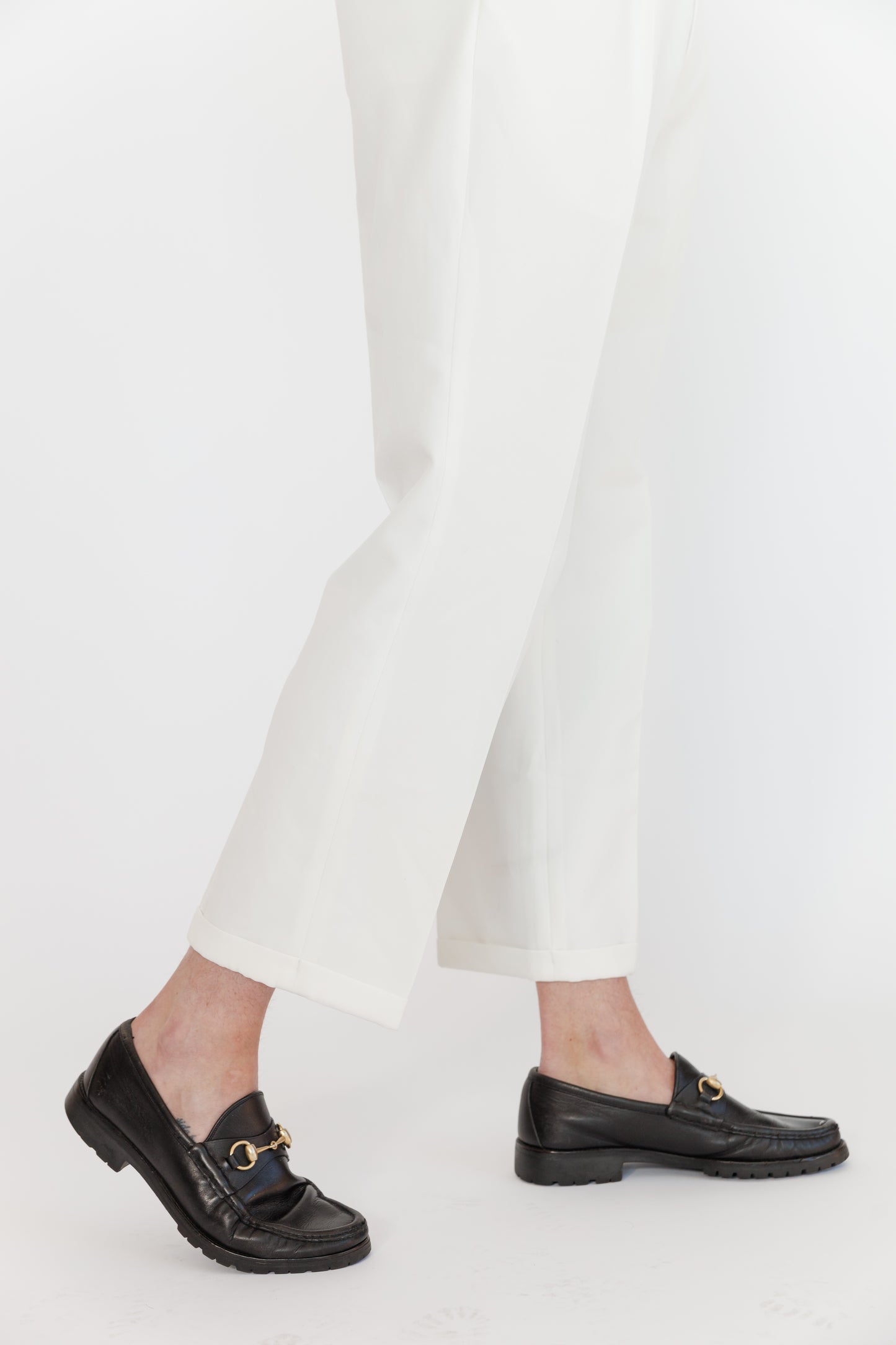 Classic White Side Adjuster Skinny Fit Trousers