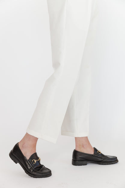Classic White Side Adjuster Skinny Fit Trousers