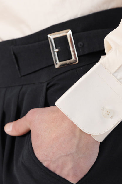 Midnight Black Skinny Fit Gurkha Trousers