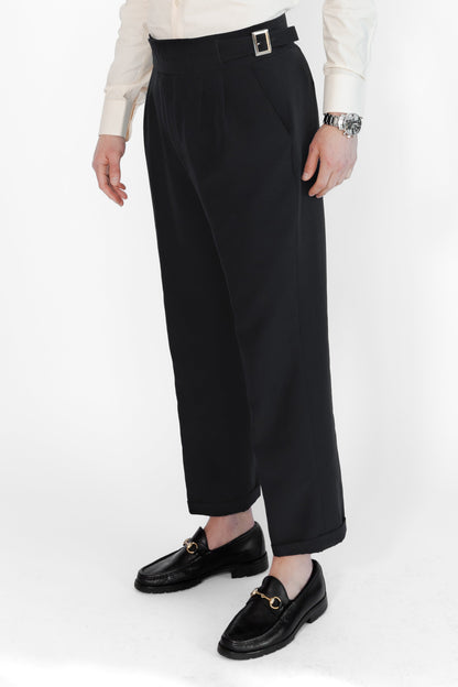 Midnight Black Skinny Fit Gurkha Trousers
