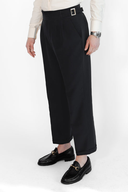 Midnight Black Skinny Fit Gurkha Trousers