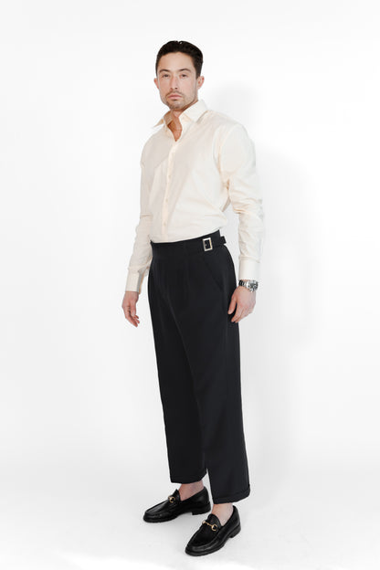 Midnight Black Skinny Fit Gurkha Trousers