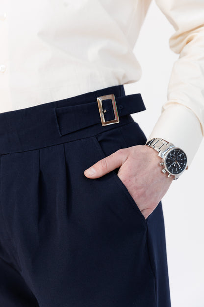 Deep Blue Skinny Fit Gurkha Trousers
