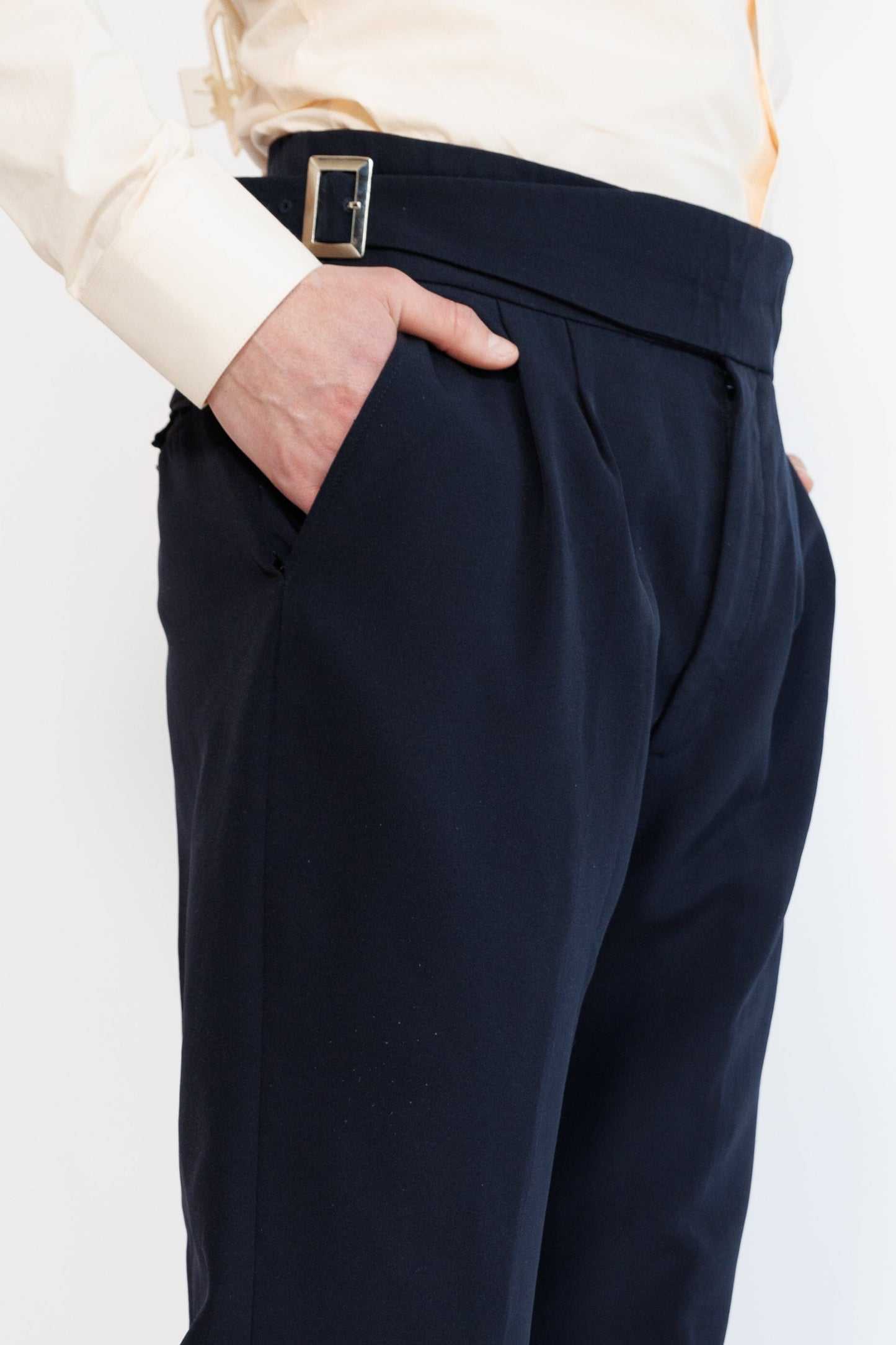 Deep Blue Skinny Fit Gurkha Trousers