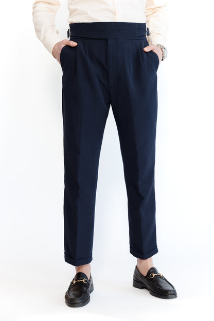 Deep Blue Skinny Fit Gurkha Trousers