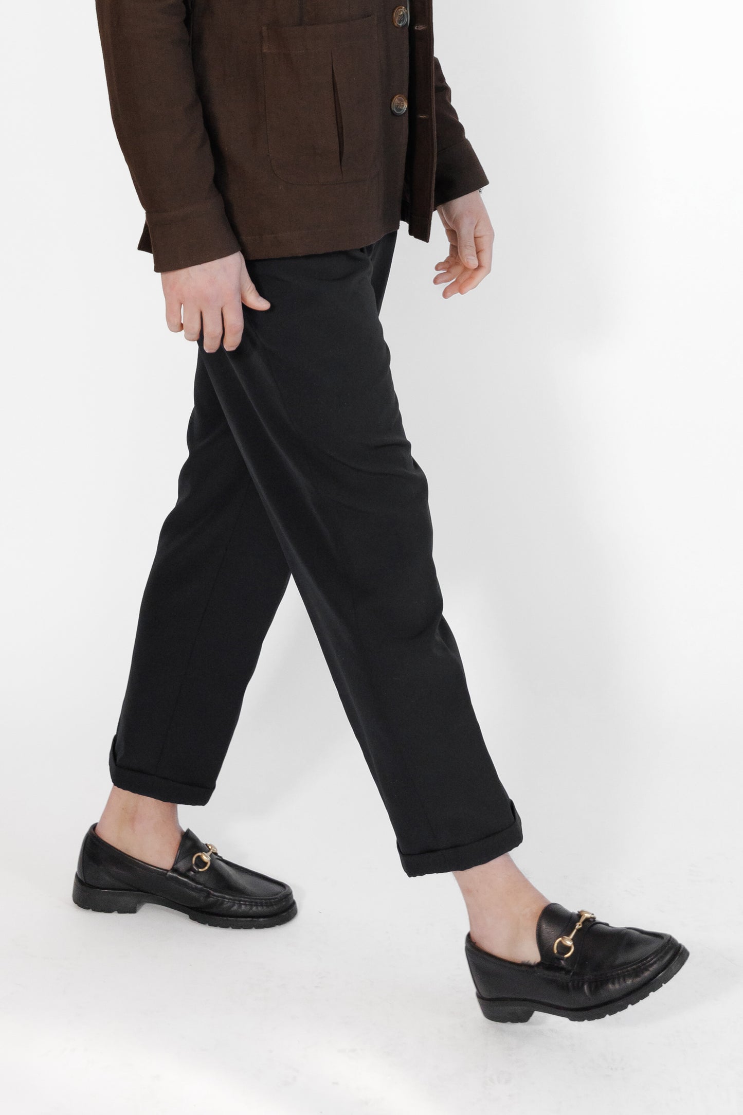 Midnight Black Skinny Fit Gurkha Trousers